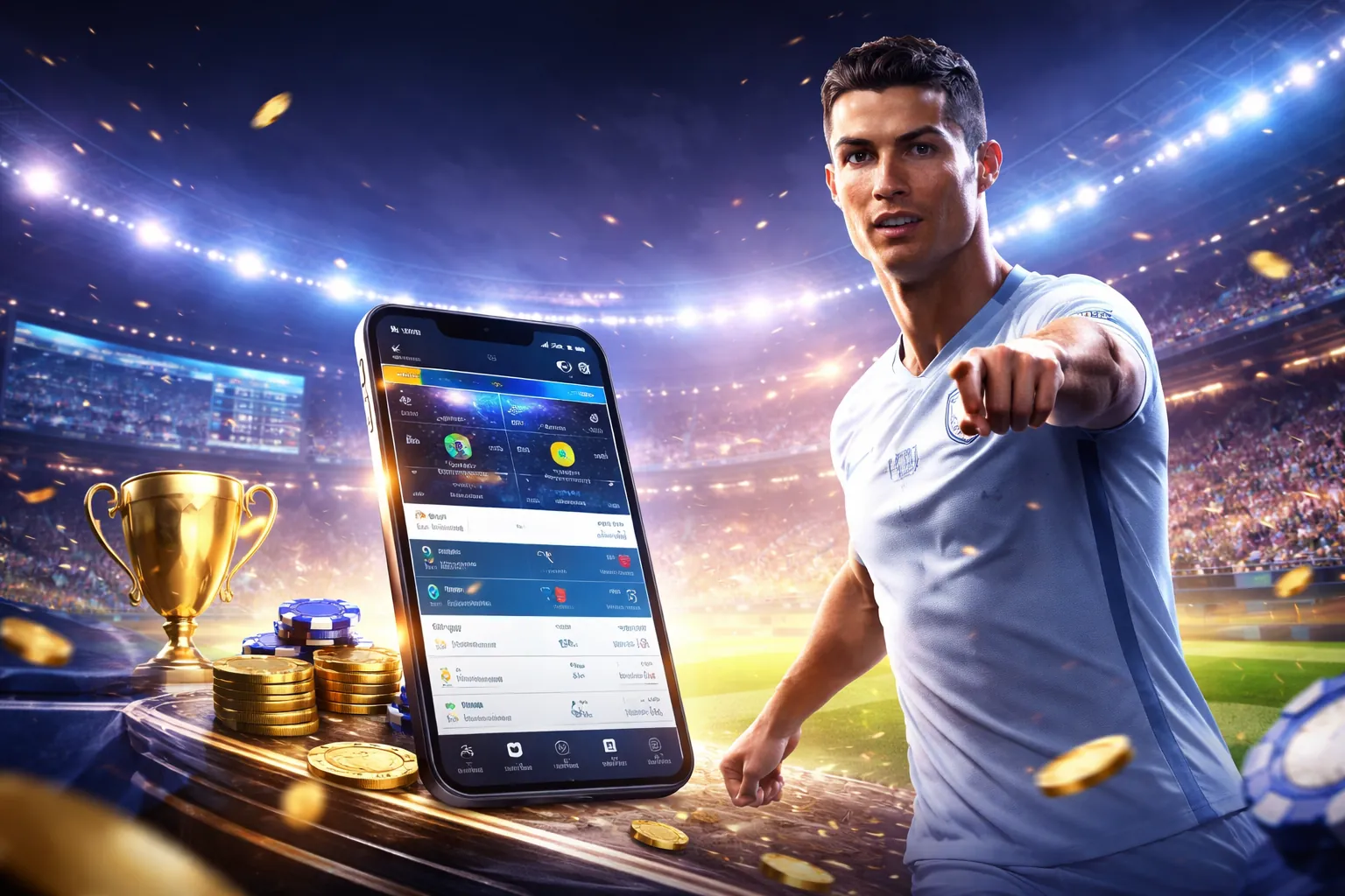 Banner quảng cáo VN88 với các trò chơi cá cược thể thao và casino